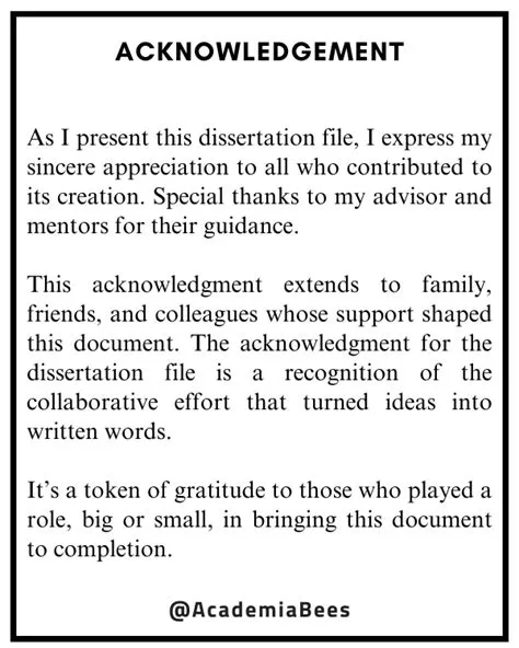 Best Acknowledgement for Dissertation (10 Samples and Guide)