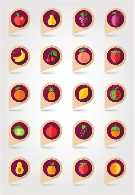 Buah Pemetaan Pin Ikon Semangka Peta Kiwi Vektor, Semangka, Kiwi, Peta ...