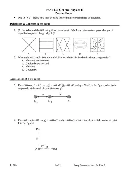 PES 1120 General Physics II