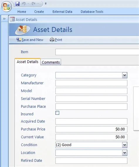 Sample Home Inventory Template | MS Access Templates