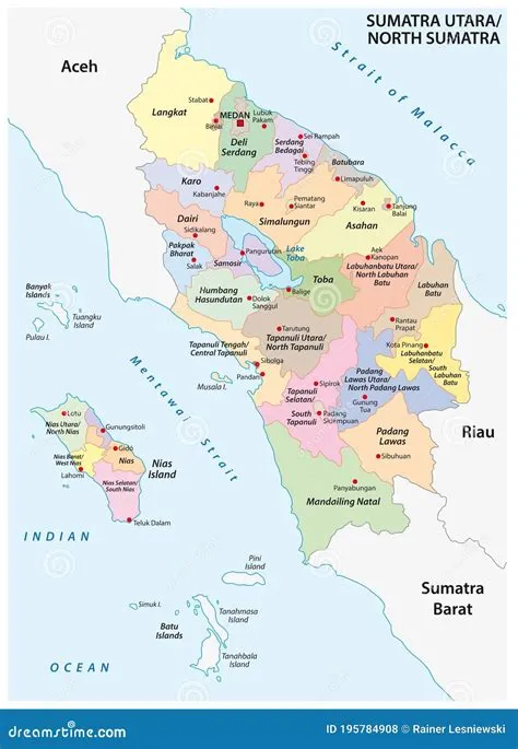 Administrative Vector Map of the Indonesian Province of North Sumatra ...