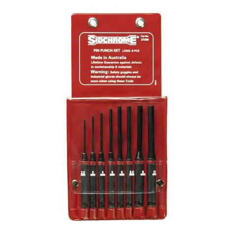 8 Piece Long Pin Punch Set - SIDCHROME Tools & Tool Storage