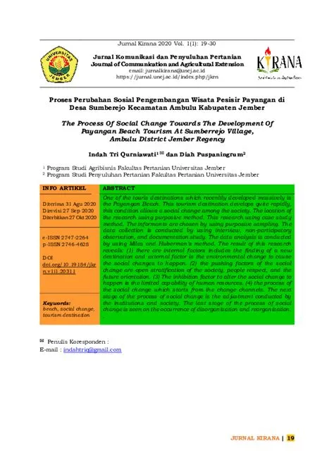 (PDF) Proses Perubahan Sosial Pengembangan Wisata Pesisir Payangan DI ...