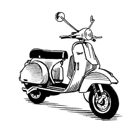 Vespa Drawing at GetDrawings | Free download