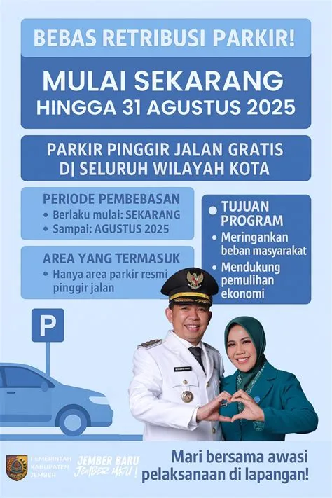 Parkir Gratis di Jember: Kebijakan Baru Hingga Agustus 2025 – Pemkab Jember
