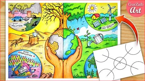 How to draw Earth Day Poster Drawing 🌎 / Save earth project chart ...