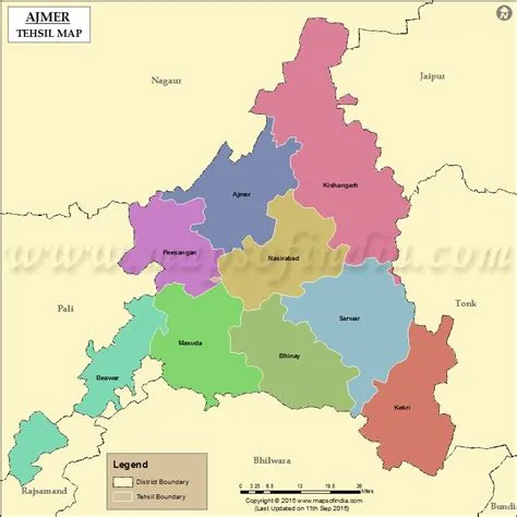 Ajmer Tehsil Map, Ajmer Tehsils