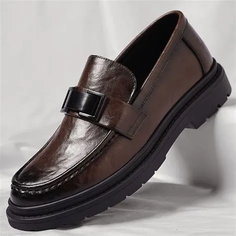 New Casual Leather Shoes Men's Trendy Business Formal Wear Leather ...