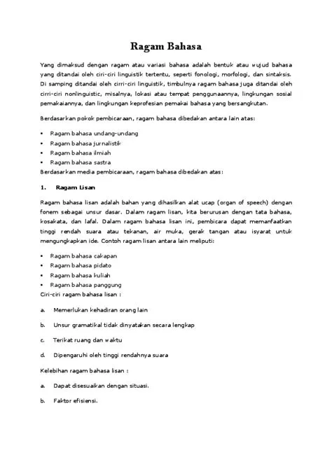 (DOC) Ragam Bahasa