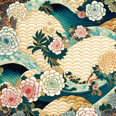 Premium Photo | Illustration of japanese art pattern background ...
