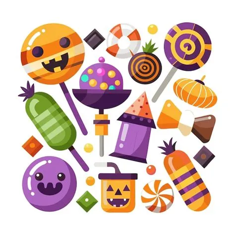 Flat Halloween Candy Vector Collection | Premium AI-generated vector