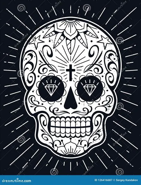 Vector Mexican Skull with Patterns Stock Vector - Illustration of ...
