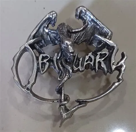 Rare OBITUARY Original Vintage Metal Pin Dead Stock Badge Official 90s ...
