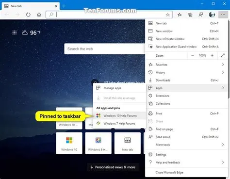 Sites to Start Menu with Microsoft Edge Chromium in Windows 10 ...