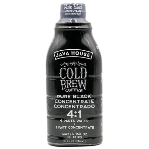 JAVA HOUSE Cold Brew Coffee, Colombian 4:1 Liquid Concentrate, 32 Ounce ...