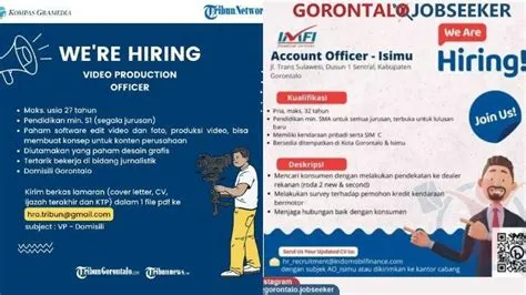 Lowongan Kerja Gorontalo untuk Lulusan SMA/SMK/D3/S1 Sederajat Hari Ini ...