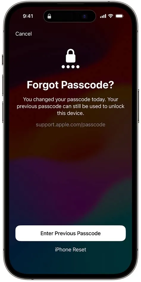 Temporarily use your old passcode when you forget your new passcode on ...