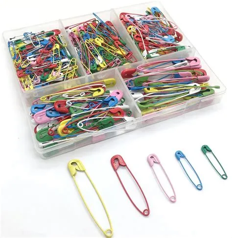 Amazon.com: Safety Pins Assorted, 350 Pcs Colored Safety Pins, 5 Sizes ...
