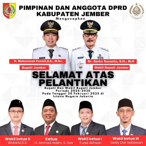 Pimpinan dan Anggota DPRD Kabupaten Jember Mengucapkan Selamat Atas ...