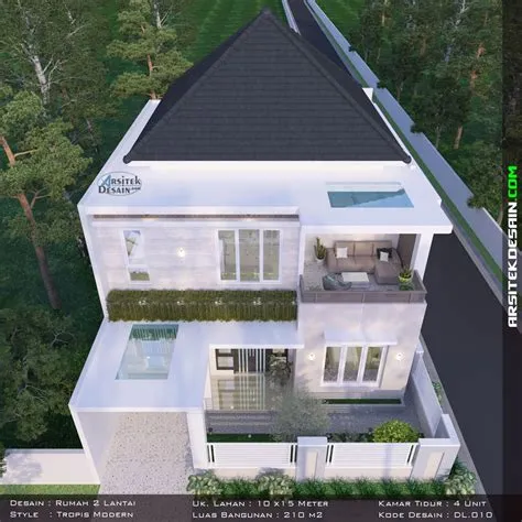 Desain Rumah Mewah Lebar 10 Meter Hook 2 Lantai - Arsitek Desain