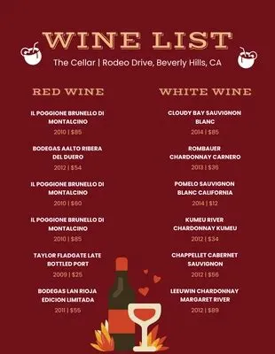 Free Wine Menu Templates - Venngage