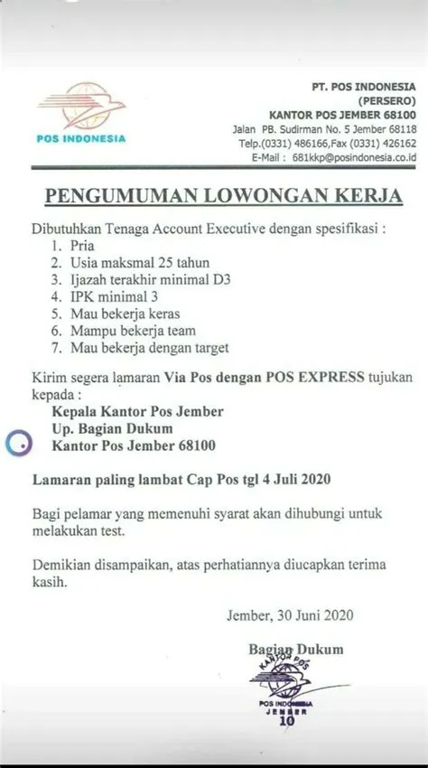 #lowongankerja #jobvacancy | Politeknik Negeri Jember