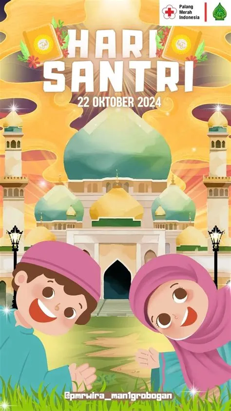 Poster "Hari Santri" Aesthetic 💌🫶🏻 di 2025 | Poster, Merah