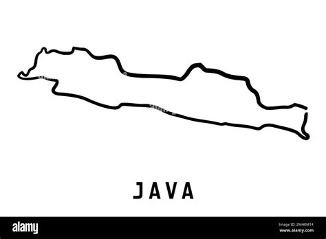 Java island map in Indonesia. Simple outline. Vector hand drawn ...
