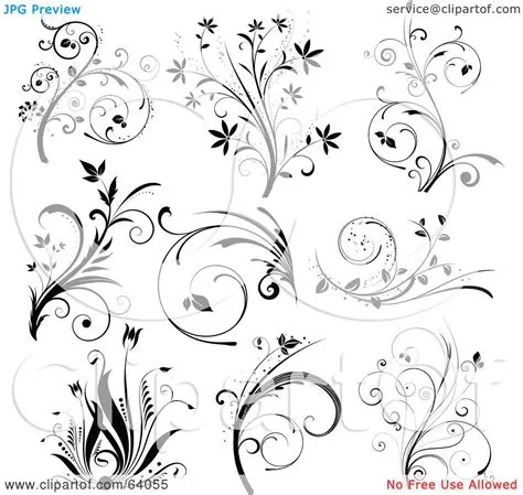Floral Scroll Clipart