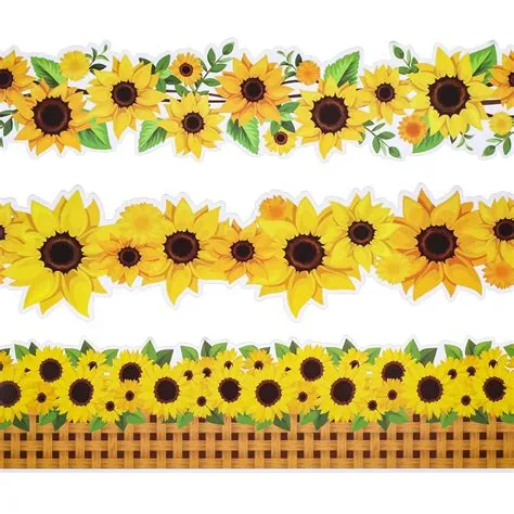 59ft Sunflower Bulletin Board Borders Classroom Bulletin Border Trim ...