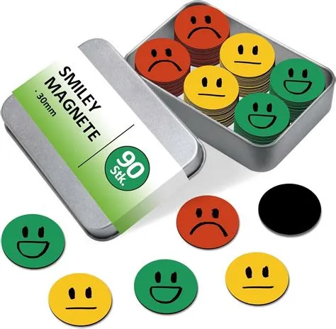 BIROYAL Smiley Magnete 90 Stück, Bunte Smiley Magnet ø 30mm, Magnete ...