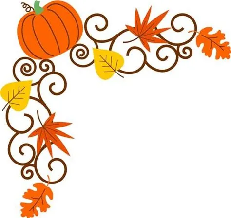 A Clipart Image Featuring Autumn-Themed Elements Including Leaves And A ...