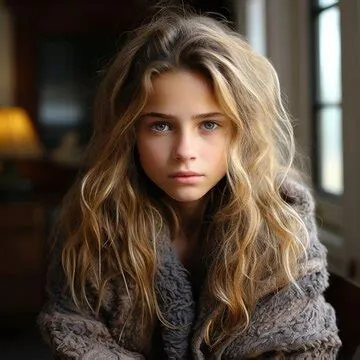 Premium Photo | Beautiful young 11 year old girl looking sad into the ...