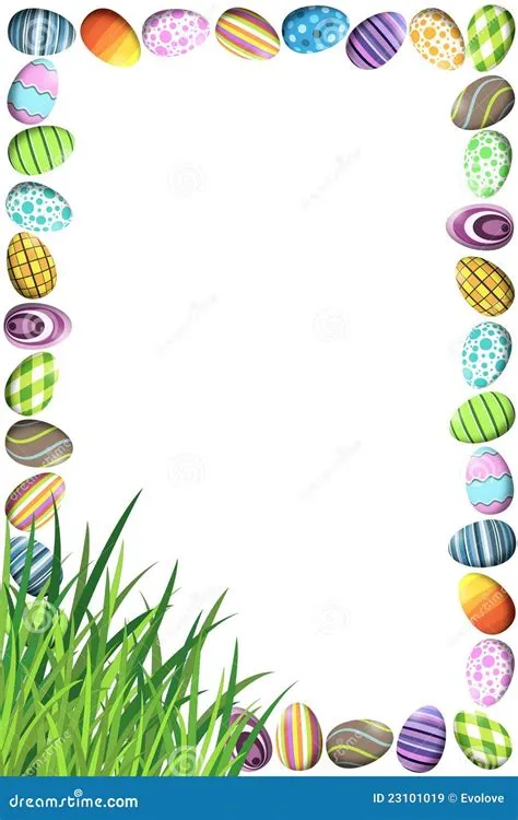 Border with Colorful Easter Eggs Stock Illustration - Illustration of ...