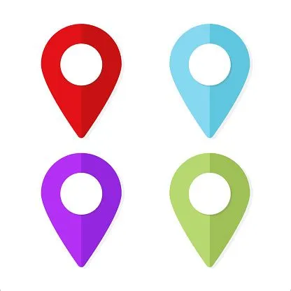Set Of Map Loccation Pins Color Vector Stock Illustration - Download ...