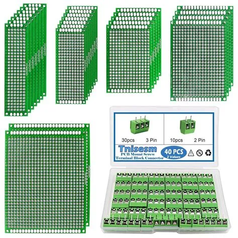 Tnisesm 72Pcs 5 Vaules Double Sided PCB Board Prototype Kits,40Pcs 2 ...
