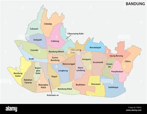 administrative and political map of the Indonesian city of Bandung ...