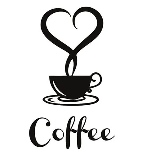 Write Coffee Sticker, Cup of Coffee Self-adhesive Stickers, 20x12cm ...