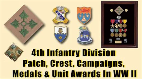 4th Infantry “Ivy” Division, WW 2 Veterans' Patch, Crest, Basic Medals ...