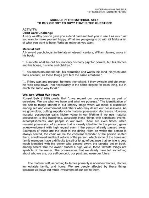 GE-1-USELF-MIDTERM-MODULE-7 | PDF | Self | Behavioural Sciences