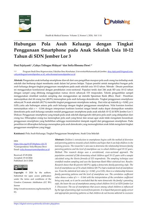 (PDF) Hubungan Pola Asuh Keluarga dengan Tingkat Penggunaan Smartphone ...