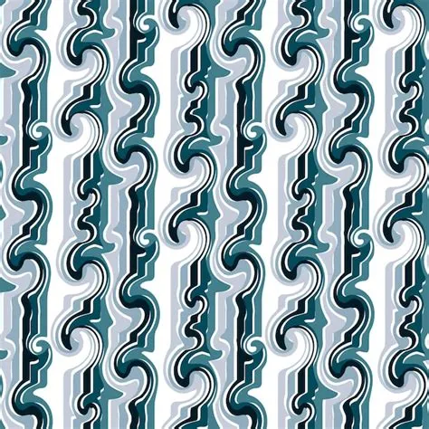 Premium Vector | Seamless pattern in retro style Wavy blue twisted ...