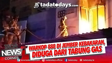 WARKOP 888 DI JEMBER KEBAKARAN, DIDUGA DARI TABUNG GAS - YouTube