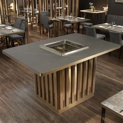 Chinese Commercial Restaurant Tables Korean Barbecue Dining Table ...