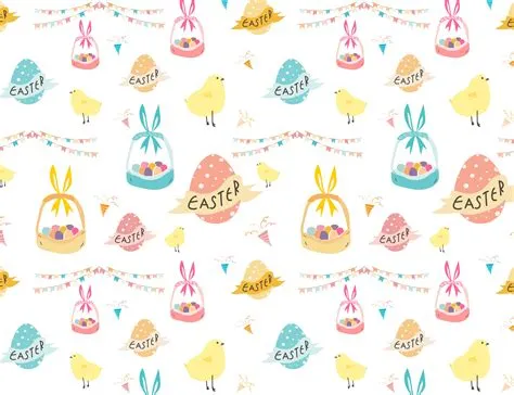 Happy easter pattern background, Cute easter pattern for kids, Vector ...