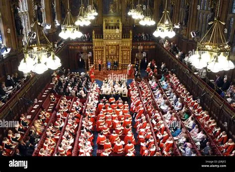 Queen Elizabeth II and the Prince of Wales in the House of Lords for ...
