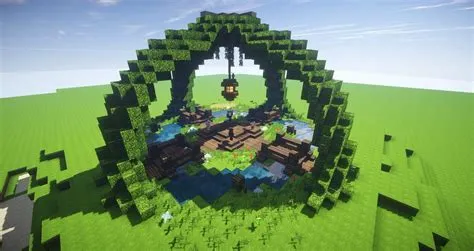 Minecraft Garden with Trees