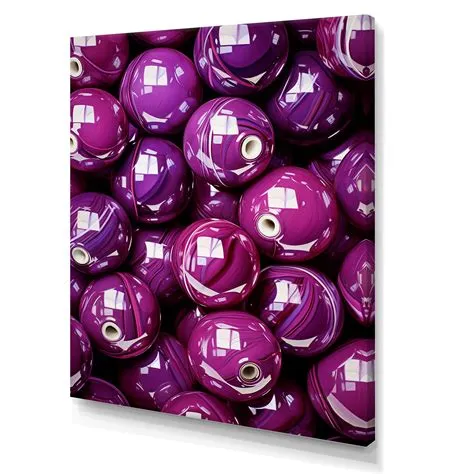 Ebern Designs Plum Pinfall Ball Collage On Canvas Print | Wayfair