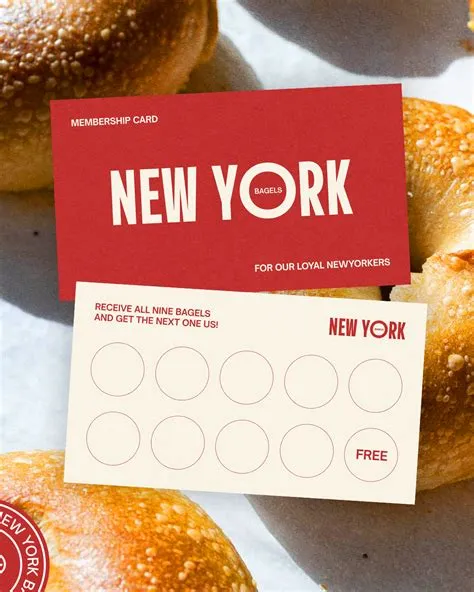 Membership Card Design for New York Bagels | Ide, Ide makanan, Desain