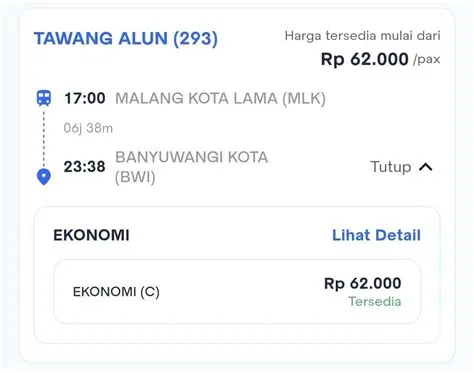 Rute Kereta Tawang Alun 2025: Jadwal, Harga Tiket, & Fasilitas Terbaru ...